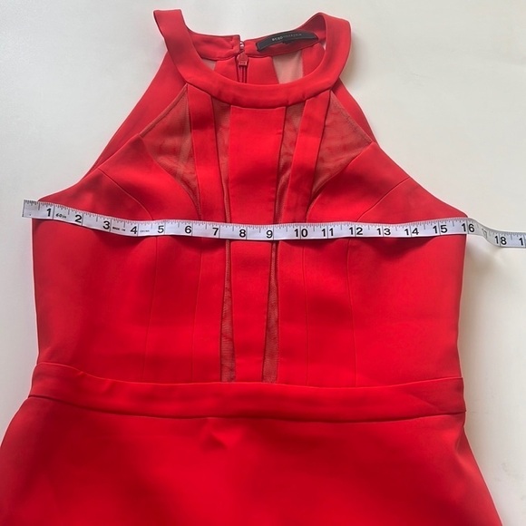 BCBGMAXAZRIA Halter Mesh Red Mini Dress - Picture 10 of 10